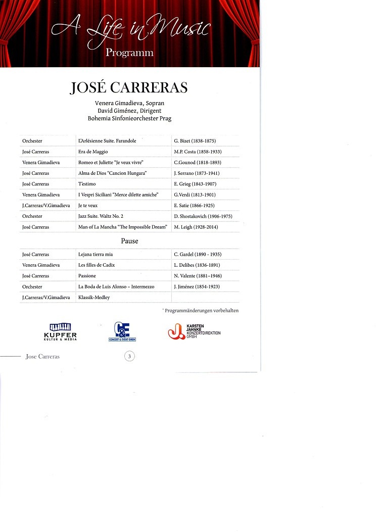 José Carreras - German tour